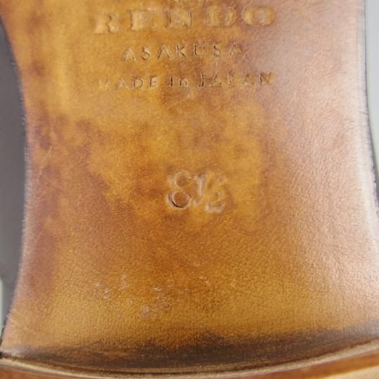 極上★(浅草)RENDO/レンド SIZE 8.5【定価￥49,500-★ストレートチップ/7701/R770ラスト】カーフ/黒/メンズ★h471