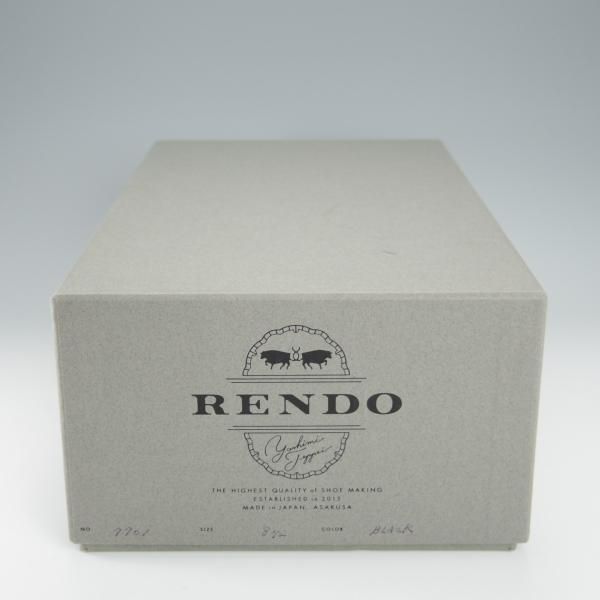 極上★(浅草)RENDO/レンド SIZE 8.5【定価￥49,500-★ストレートチップ/7701/R770ラスト】カーフ/黒/メンズ★h471
