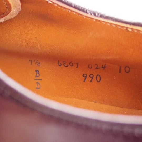 未使用★オールデン 7.5D【定価￥138,600-★コードバン仕様/990】DRESSTERIOR別注/バリーラスト/プレーントゥ/#8/赤茶/ALDEN★h473
