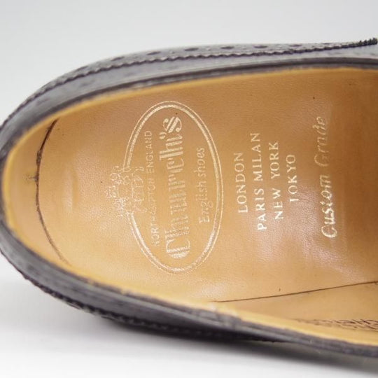 極上★チャーチ 70F/UK7【定価￥13,6400-★チェットウィンド/CHETWYND】173ラスト/フルブローグ/カーフ/黒/メンズ/Church's★h472