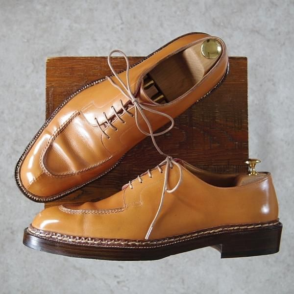 極上★EMORI CUSTOM SHOEMAKER(ビスポーク) UK9程度【注文価格18万円以上★ハンドソーン/ノルウィージャン製法】スキンステッチ★h474