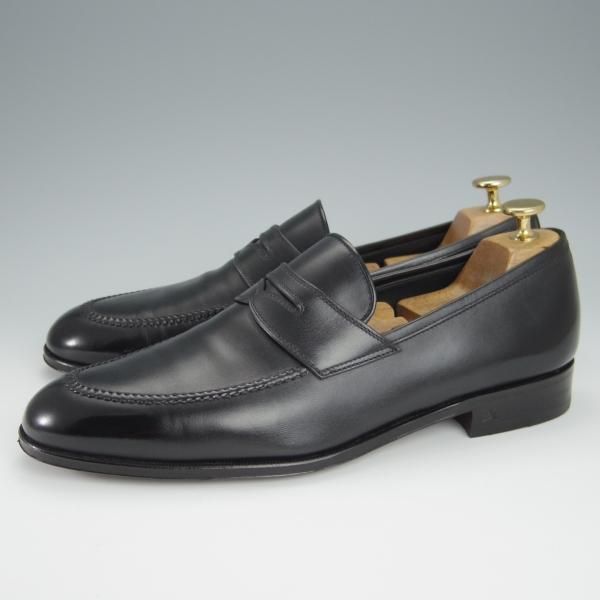 ほぼ試着程度★(伊)タニノクリスチー SIZE 7.5【定価15万円以上★最後期のコインローファー/136695】カーフ/黒/TANINO CRISCI★h478