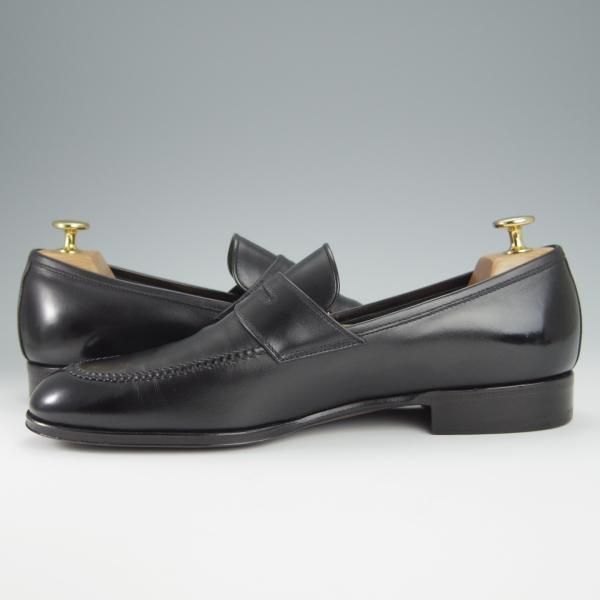 ほぼ試着程度★(伊)タニノクリスチー SIZE 7.5【定価15万円以上★最後期のコインローファー/136695】カーフ/黒/TANINO CRISCI★h478