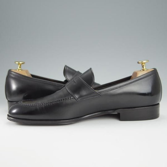 ほぼ試着程度★(伊)タニノクリスチー SIZE 7.5【定価15万円以上★最後期のコインローファー/136695】カーフ/黒/TANINO CRISCI★h478