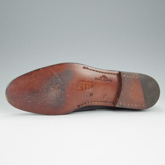 ほぼ試着程度★(伊)タニノクリスチー SIZE 7.5【定価15万円以上★最後期のコインローファー/136695】カーフ/黒/TANINO CRISCI★h478