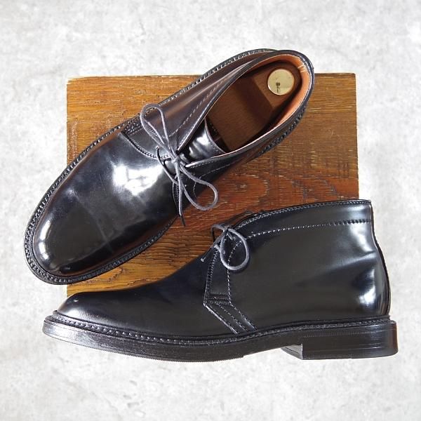美品★オールデン 7.5D【定価￥176,000-★コードバン/(米)The Shoe Mart別注】1340/バリーラスト/チャッカブーツ/黒/Alden★h479