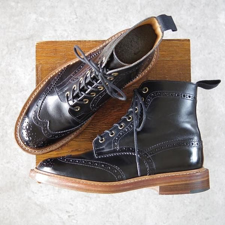 美品★トリッカーズ SIZE 6【モデル定価￥88,000-★(ハワイ)Leather Soul別注/ストウ/STOW】M5634/カントリーブーツ/黒/Tricker's★h480