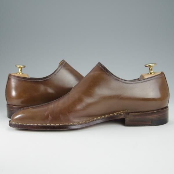 極上★(伊)アメデオ・テストーニ SIZE 7【定価20万円程度★ノルベジェーゼ製法/Amedeoライン】モンクストラップ/茶/a.testoni★h485