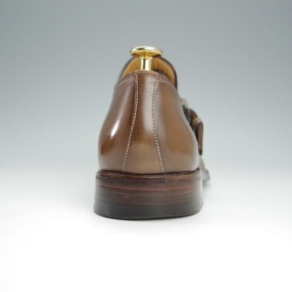 極上★(伊)アメデオ・テストーニ SIZE 7【定価20万円程度★ノルベジェーゼ製法/Amedeoライン】モンクストラップ/茶/a.testoni★h485