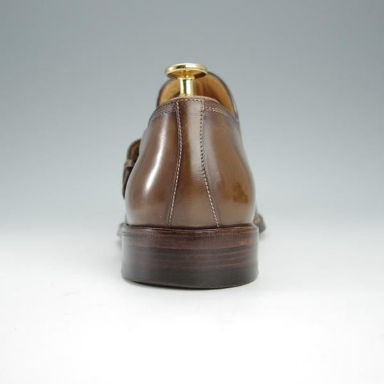 極上★(伊)アメデオ・テストーニ SIZE 7【定価20万円程度★ノルベジェーゼ製法/Amedeoライン】モンクストラップ/茶/a.testoni★h485