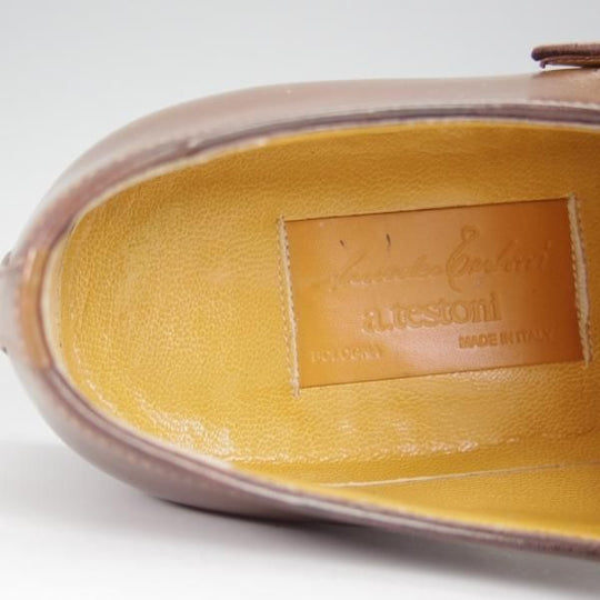 極上★(伊)アメデオ・テストーニ SIZE 7【定価20万円程度★ノルベジェーゼ製法/Amedeoライン】モンクストラップ/茶/a.testoni★h485