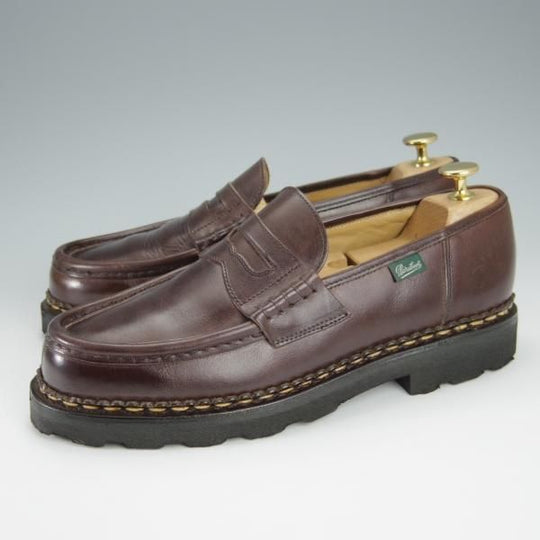 極美品★パラブーツ SIZE 7【定価￥71,500-★ランス/REIMS/カフェ】CAFE/コインローファー/リスレザー/濃茶/メンズ/Paraboot★h486