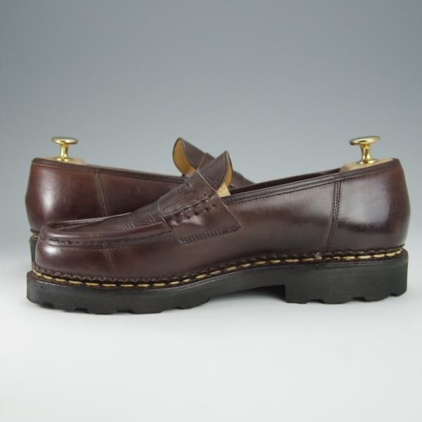 極美品★パラブーツ SIZE 7【定価￥71,500-★ランス/REIMS/カフェ】CAFE/コインローファー/リスレザー/濃茶/メンズ/Paraboot★h486