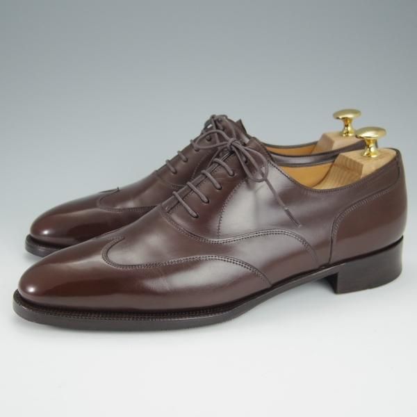 美品★ジョンロブ 6.5D【定価20万円以上★プレステージライン/WARWICK/7000ラスト】ブラインドブローグ/カーフ/濃茶/JOHN LOBB★h487