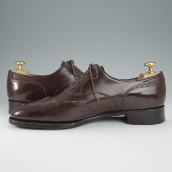 美品★ジョンロブ 6.5D【定価20万円以上★プレステージライン/WARWICK/7000ラスト】ブラインドブローグ/カーフ/濃茶/JOHN LOBB★h487