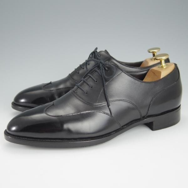 美品★ジョンロブ 6E【貴重★DARBYラスト/PARISロゴ時代の製品/WIDNER】ブラインドブローグ/カーフ/黒/メンズ/JOHN LOBB★h489