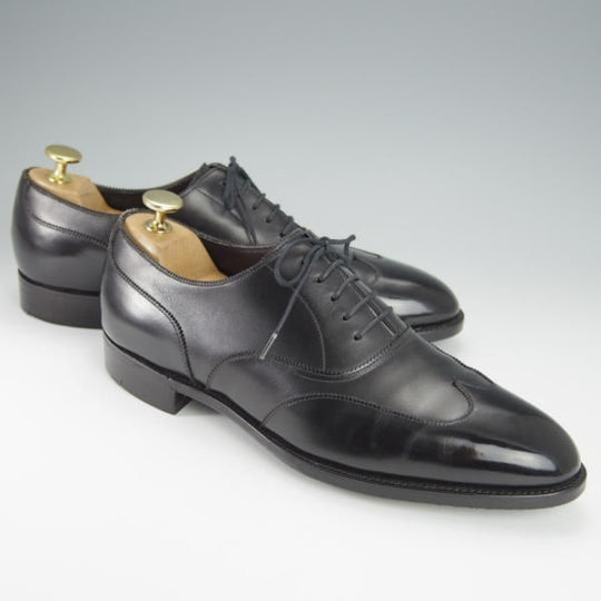 美品★ジョンロブ 6E【貴重★DARBYラスト/PARISロゴ時代の製品/WIDNER】ブラインドブローグ/カーフ/黒/メンズ/JOHN LOBB★h489