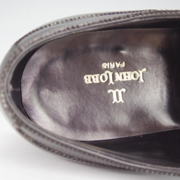 美品★ジョンロブ 6E【貴重★DARBYラスト/PARISロゴ時代の製品/WIDNER】ブラインドブローグ/カーフ/黒/メンズ/JOHN LOBB★h489