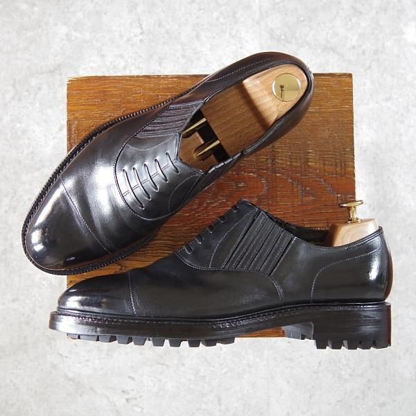 極上★浅草コブラー UK8.5程度【オーダー品★ハンドソーンウェルテッド製法/レイジーマン】コマンドソール/黒/The Asakusa Cobbler★h491