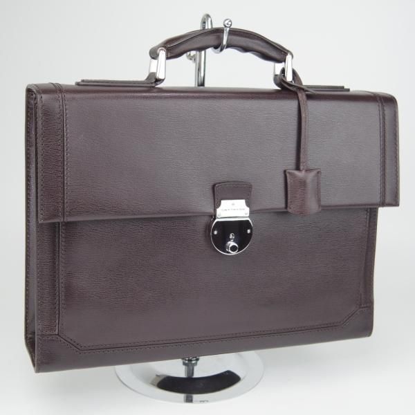 極上★(英)スマイソン/SMYTHSON【定価15万円以上★レザー/ブリーフケース】メンズ/ビジネス/バッグ/濃茶/革/鞄★N5780