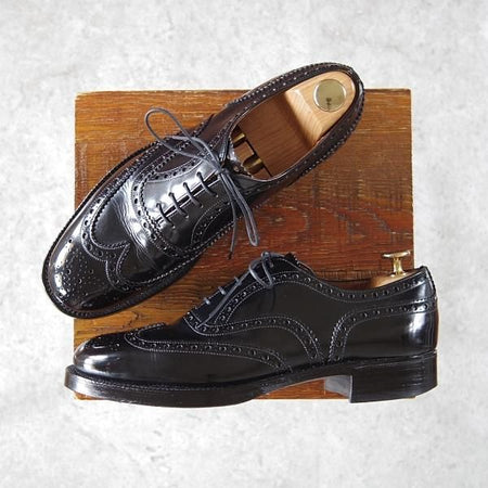 極上★旧チャーチ 65E/UK6.5【貴重★2都市ロゴ(〜70’s)/ブックバインダーカーフ/ BURWOOD】バーウッド/81ラスト/黒/Church's★h493