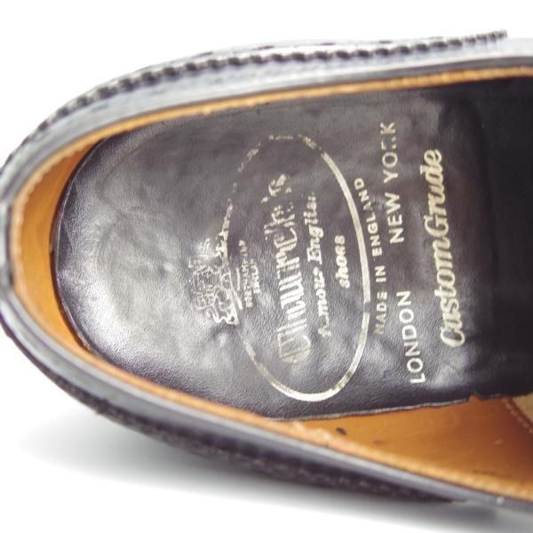 極上★旧チャーチ 65E/UK6.5【貴重★2都市ロゴ(〜70’s)/ブックバインダーカーフ/ BURWOOD】バーウッド/81ラスト/黒/Church's★h493