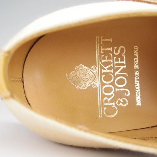 極美品★クロケット&ジョーンズ 6E【コンビ仕様★BOSHAM/341ラスト/サドルシューズ】カーフ×キャンバス/薄茶/Crockett&Jones★h494