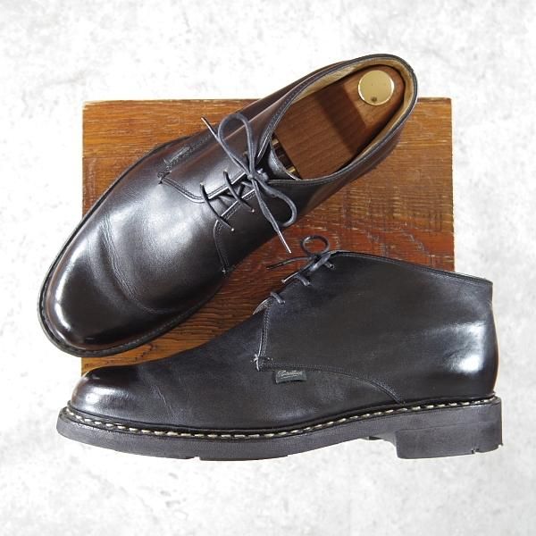 美品★パラブーツ SIZE 8【貴重★チャッカブーツ/GUERNY】リスレザー/NOIR/黒/TEXソール/メンズ/Paraboot★h495