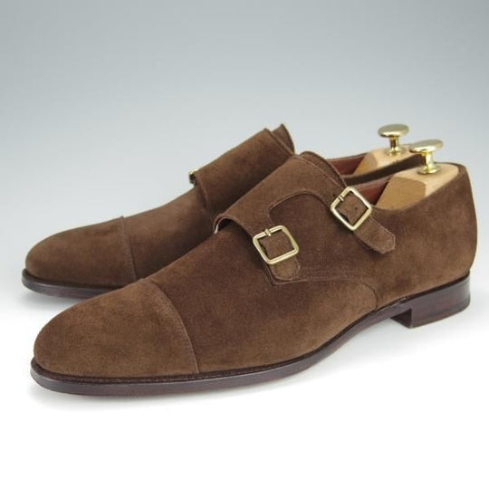 美品★クロケット&ジョーンズ 7.5D【モデル定価￥111,100-★ハンドグレードライン/REPTON】337ラスト/ダブルモンク/Crockett&Jones★h496