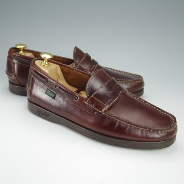 極美品★パラブーツ SIZE 6.5【貴重★BEAMS別注/CORSICA/コルシカ】コインローファー/カーフ/赤茶/MARINEソール/ビームス/Paraboot★h499