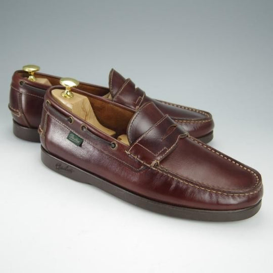 極美品★パラブーツ SIZE 6.5【貴重★BEAMS別注/CORSICA/コルシカ】コインローファー/カーフ/赤茶/MARINEソール/ビームス/Paraboot★h499