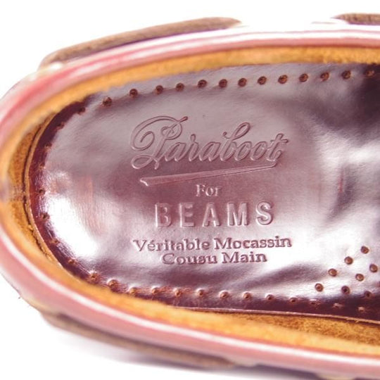 極美品★パラブーツ SIZE 6.5【貴重★BEAMS別注/CORSICA/コルシカ】コインローファー/カーフ/赤茶/MARINEソール/ビームス/Paraboot★h499