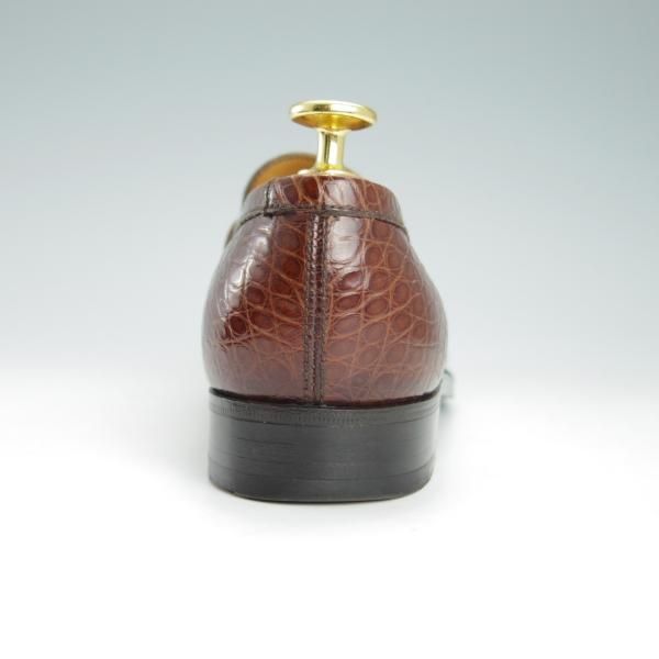 極美品★J.M.ウェストン(レディース) 3D【同系モデル定価￥682,000-★クロコ仕様/180】コインローファー/茶/Weston/ウエストン(レディース)★h501