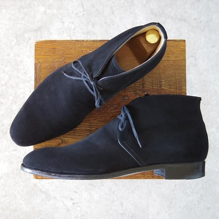 極上★REIKO TSUKUI/レイコツクイ SIZE 8.5【ハンドソーンウェルテッド製法★チャッカブーツ/黒】スエード/メンズ★h507