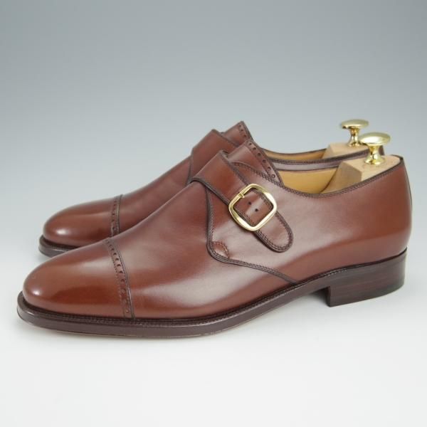 未使用★(伊)タニノクリスチー SIZE 6.5【デッドストック品★モンクストラップ/108471】カーフ/茶/メンズ/TANINO CRISCI★h509