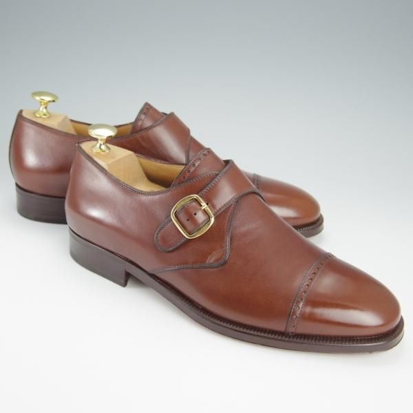 未使用★(伊)タニノクリスチー SIZE 6.5【デッドストック品★モンクストラップ/108471】カーフ/茶/メンズ/TANINO CRISCI★h509