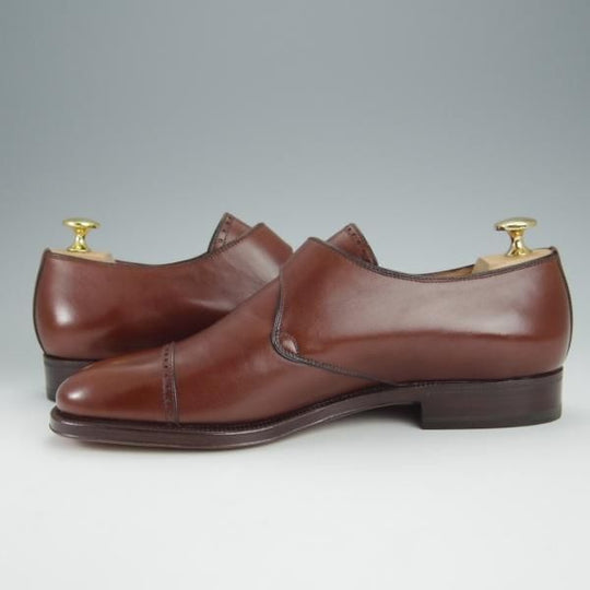 未使用★(伊)タニノクリスチー SIZE 6.5【デッドストック品★モンクストラップ/108471】カーフ/茶/メンズ/TANINO CRISCI★h509