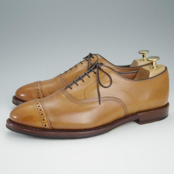 美品★(米)アレンエドモンズ 8D【貴重★ブルックスブラザーズ別注/BROOKS BROTHERS】パンチドキャップトゥ/薄茶/ALLEN EDMONDS★h511