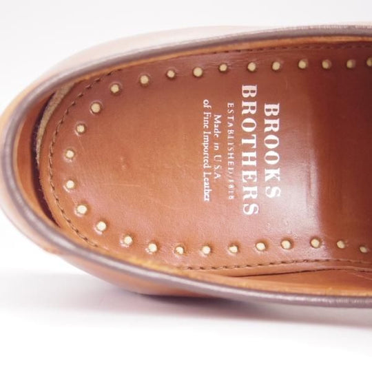 美品★(米)アレンエドモンズ 8D【貴重★ブルックスブラザーズ別注/BROOKS BROTHERS】パンチドキャップトゥ/薄茶/ALLEN EDMONDS★h511