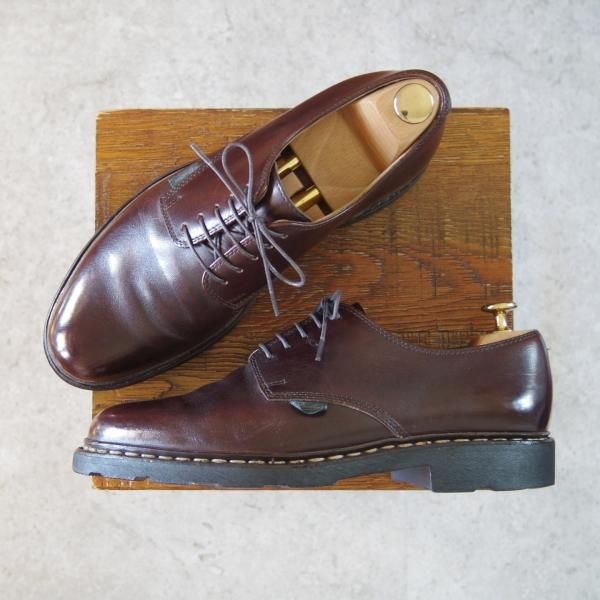 極上★パラブーツ SIZE 7【定価￥64,800-★ARLES/プレーントゥ】グリフソール/リスレザー/CAFE/カフェ/濃茶/メンズ/Paraboot★h513