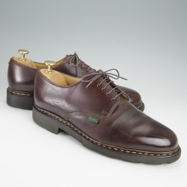極上★パラブーツ SIZE 7【定価￥64,800-★ARLES/プレーントゥ】グリフソール/リスレザー/CAFE/カフェ/濃茶/メンズ/Paraboot★h513