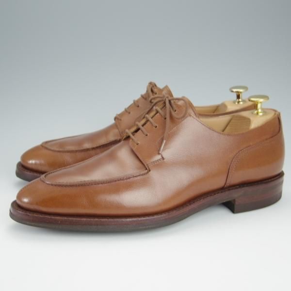 極上★クロケット&ジョーンズ 7.5E【ダイナイトソール仕様★NEWPORT/341ラスト】ニューポート/Uチップ/茶/メンズ/Crockett&Jones★h516