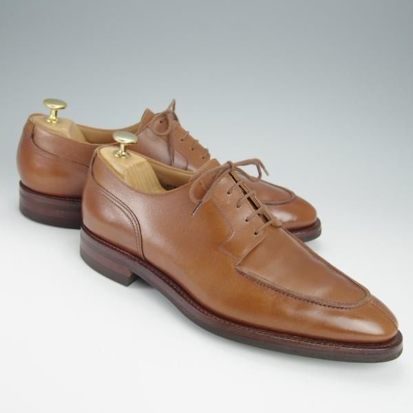 極上★クロケット&ジョーンズ 7.5E【ダイナイトソール仕様★NEWPORT/341ラスト】ニューポート/Uチップ/茶/メンズ/Crockett&Jones★h516