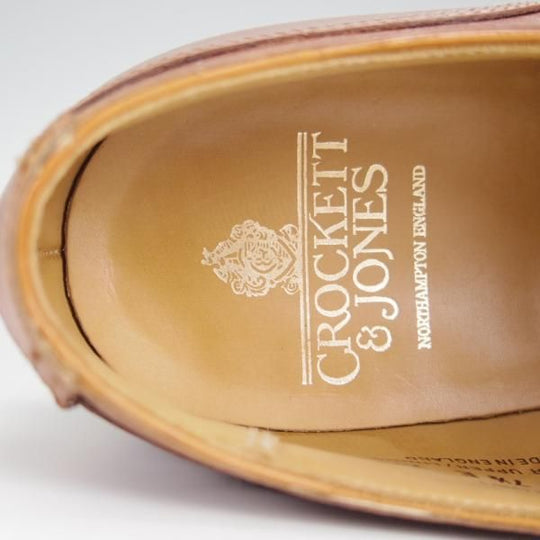 極上★クロケット&ジョーンズ 7.5E【ダイナイトソール仕様★NEWPORT/341ラスト】ニューポート/Uチップ/茶/メンズ/Crockett&Jones★h516