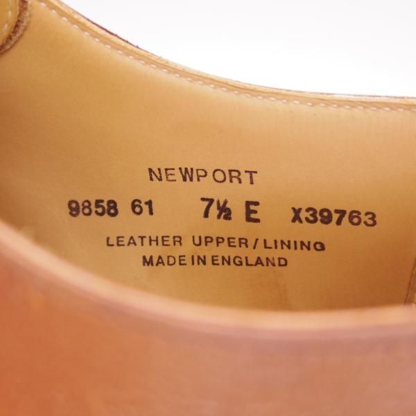 極上★クロケット&ジョーンズ 7.5E【ダイナイトソール仕様★NEWPORT/341ラスト】ニューポート/Uチップ/茶/メンズ/Crockett&Jones★h516