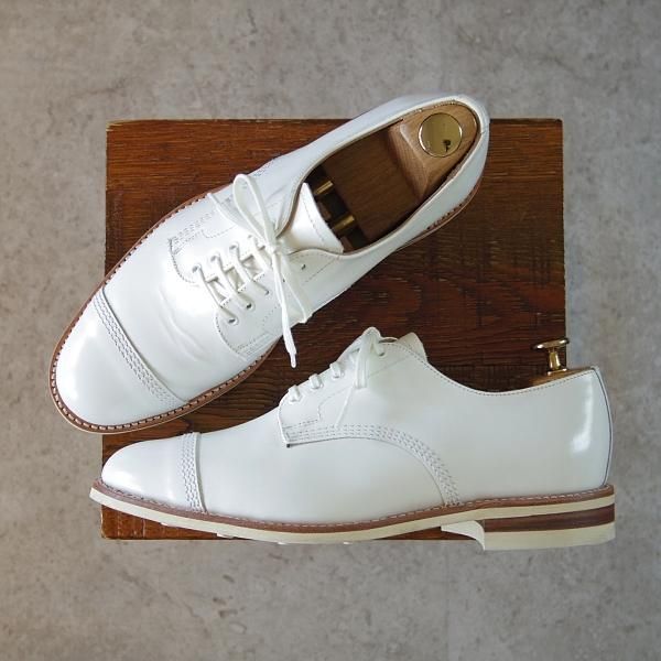 極美品★(英)SANDERS/サンダース SIZE 6.5【定価￥53,900-★Military Derby Shoe/コマンドソール】1680M/ストレートチップ/白★h519