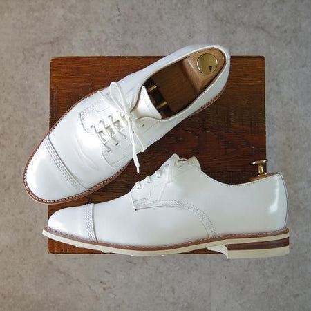 極美品★(英)SANDERS/サンダース SIZE 6.5【定価￥53,900-★Military Derby Shoe/コマンドソール】1680M/ストレートチップ/白★h519