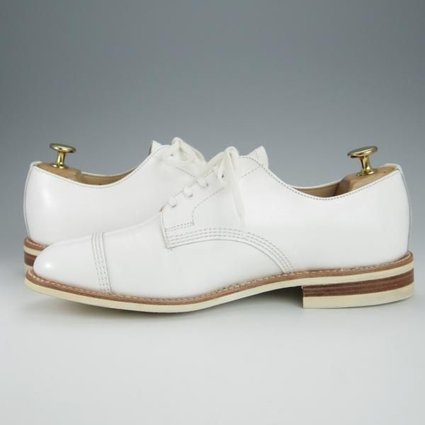 極美品★(英)SANDERS/サンダース SIZE 6.5【定価￥53,900-★Military Derby Shoe/コマンドソール】1680M/ストレートチップ/白★h519