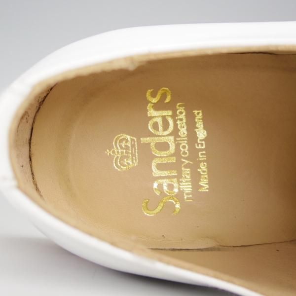 極美品★(英)SANDERS/サンダース SIZE 6.5【定価￥53,900-★Military Derby Shoe/コマンドソール】1680M/ストレートチップ/白★h519
