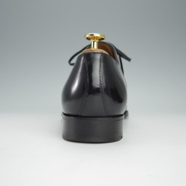 極上★(伊)エンツォ・ボナフェ UK7程度【ハンドソーンウェルテッド製法★パンチドキャップトゥ】カーフ/黒/メンズ/Enzo Bonafe★h520